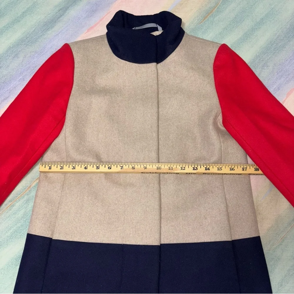 J Crew colorblock wool pea coat size 4 Petite - Picture 7 of 10